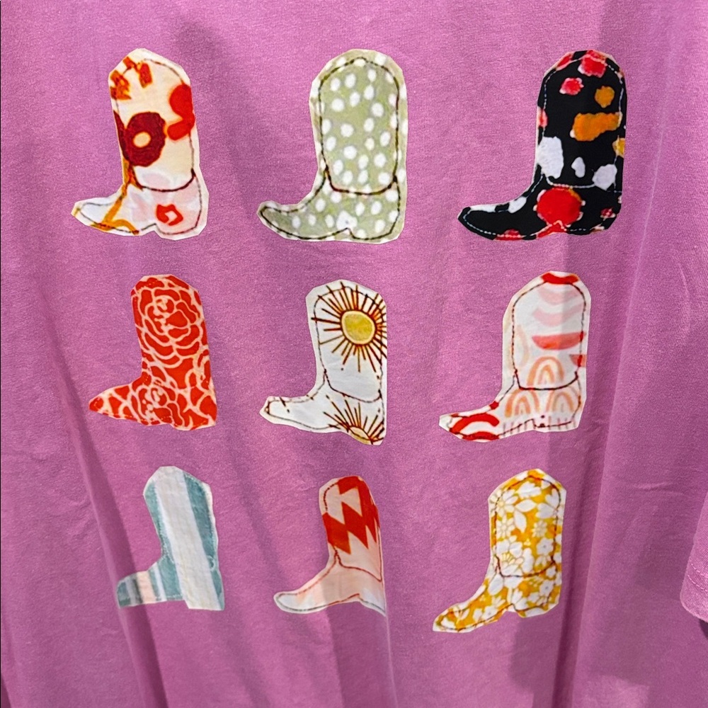 Easel Pink Cowboy boot T-Shirt - Picture 4 of 6